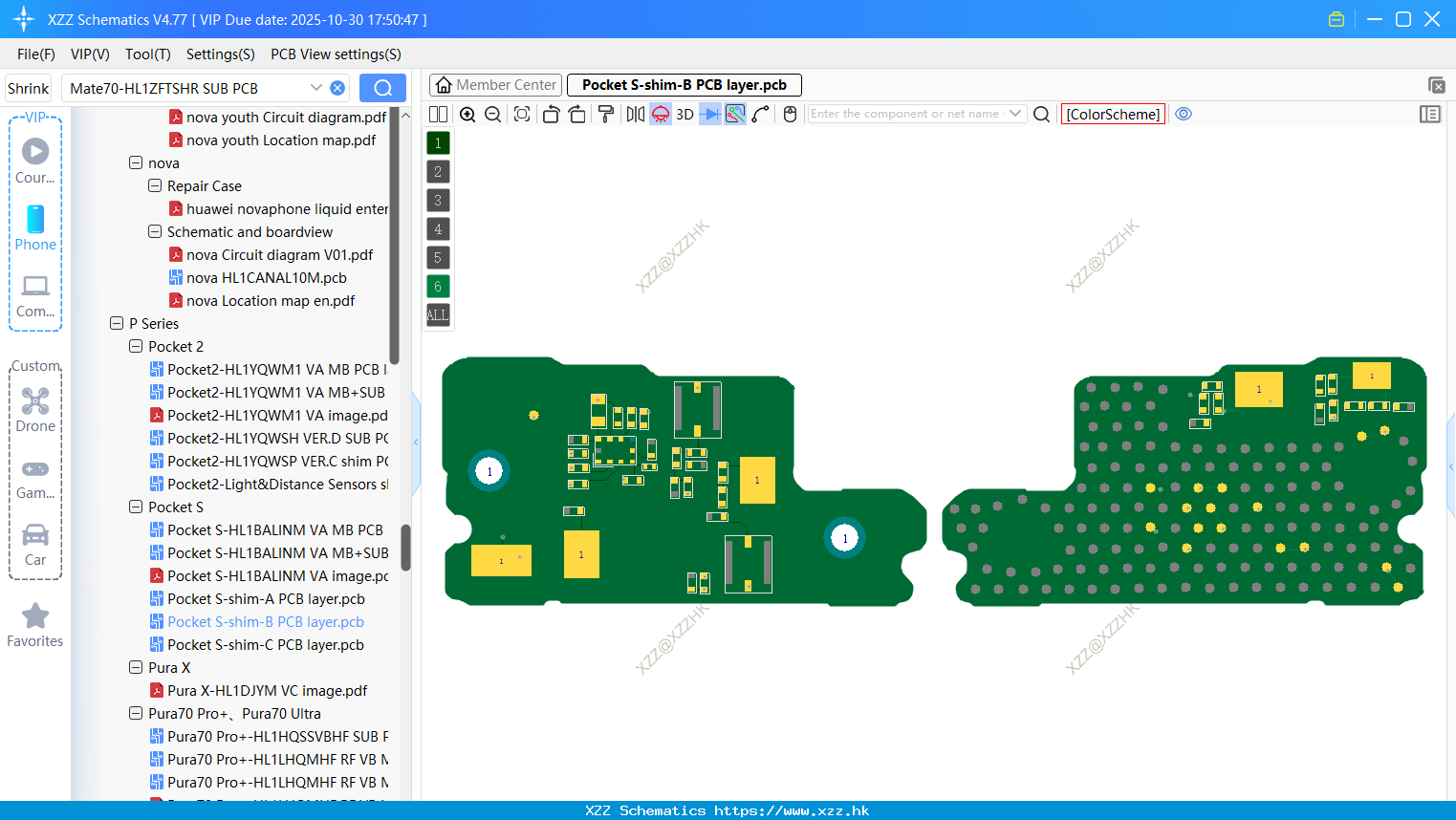 Huawei Pocket S-shim-B PCB Layer